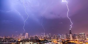 Triple Lightning Strike in Chicago