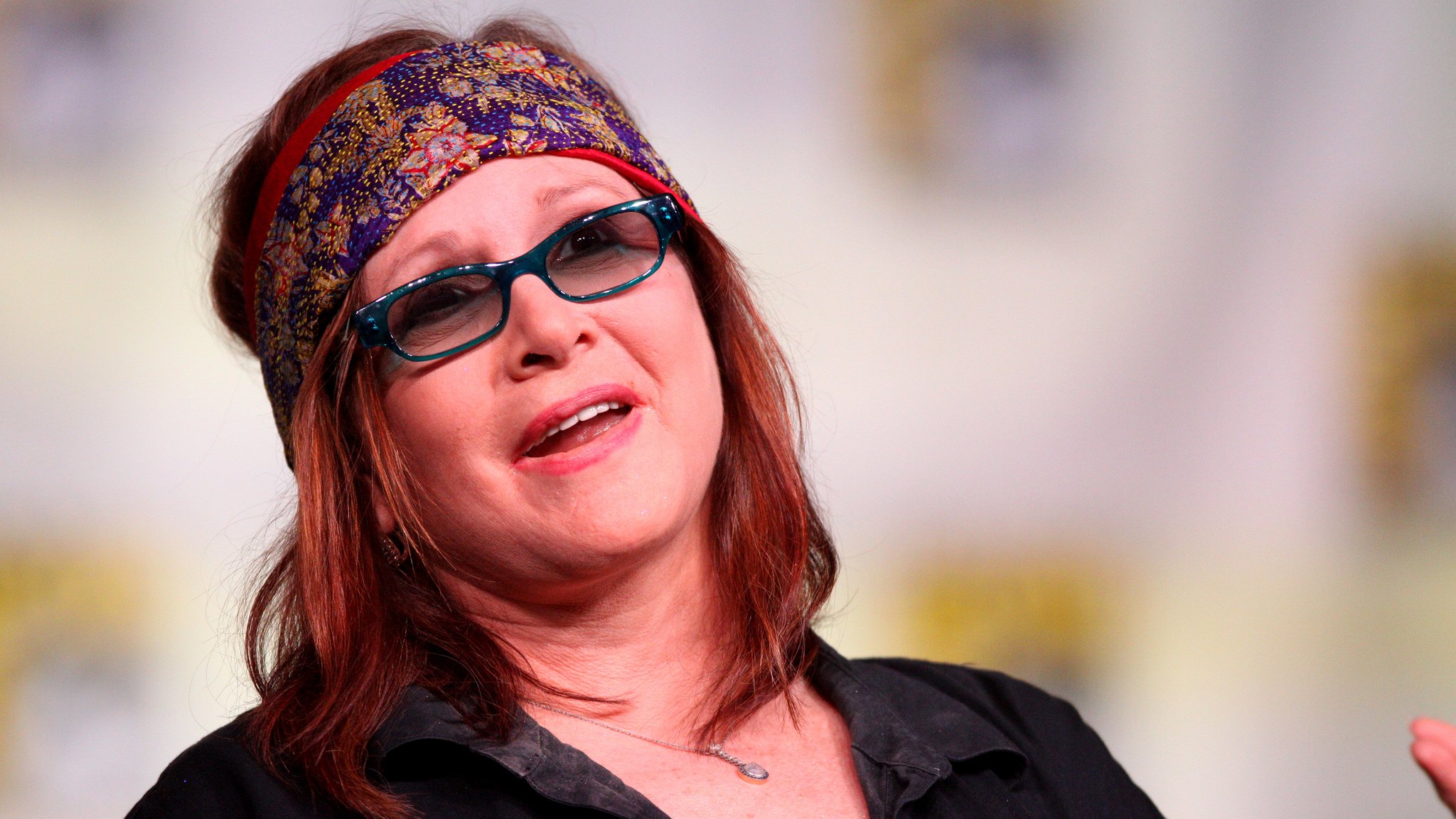 Carrie Fisher speaking at the 2012 San Diego Comic-Con International in San Diego, California. (Gage Skidmore / Flickr)