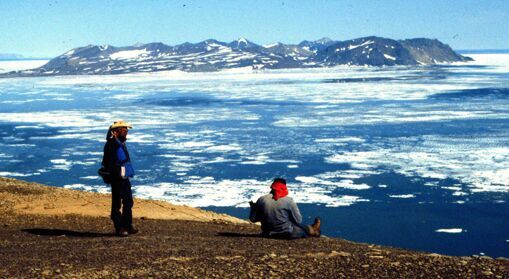 A photo from Shubin’s expedition to Greenland, where Haramiyavia was unearthed.