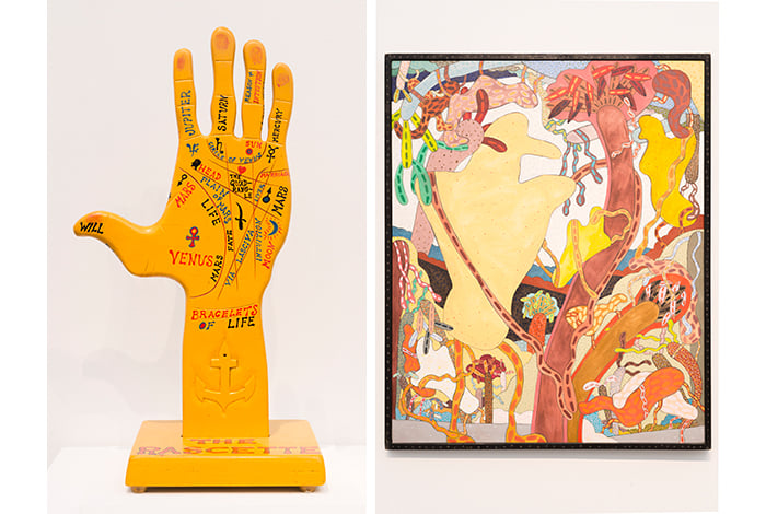 Left: H. C. Westermann, The Rascette, 1961. Righ: Gladys Nilsson, Giant Byrd, 1971. (Courtesy of the Museum of Contemporary Art)