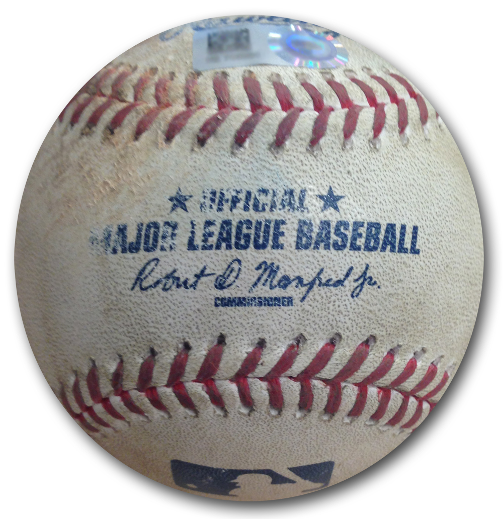 A game-used Chicago Cubs baseball (Courtesy of Chicago Authentics)
