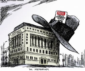 The <em>Chicago Tribune</em>’s Scott Stantis reacted to Hernandez Gomez’s death with this cartoon.
