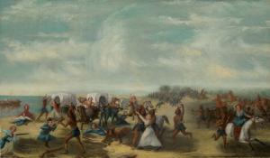 Fort Dearborn Massacre painting; Artist – Samuel Page; photo courtesy of Chicago History Museum