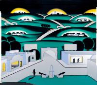 Roger Brown, See Seven Cities, 1971, oil on canvas, 47 ½”  x 59 ¼”. Click image to view photo gallery.