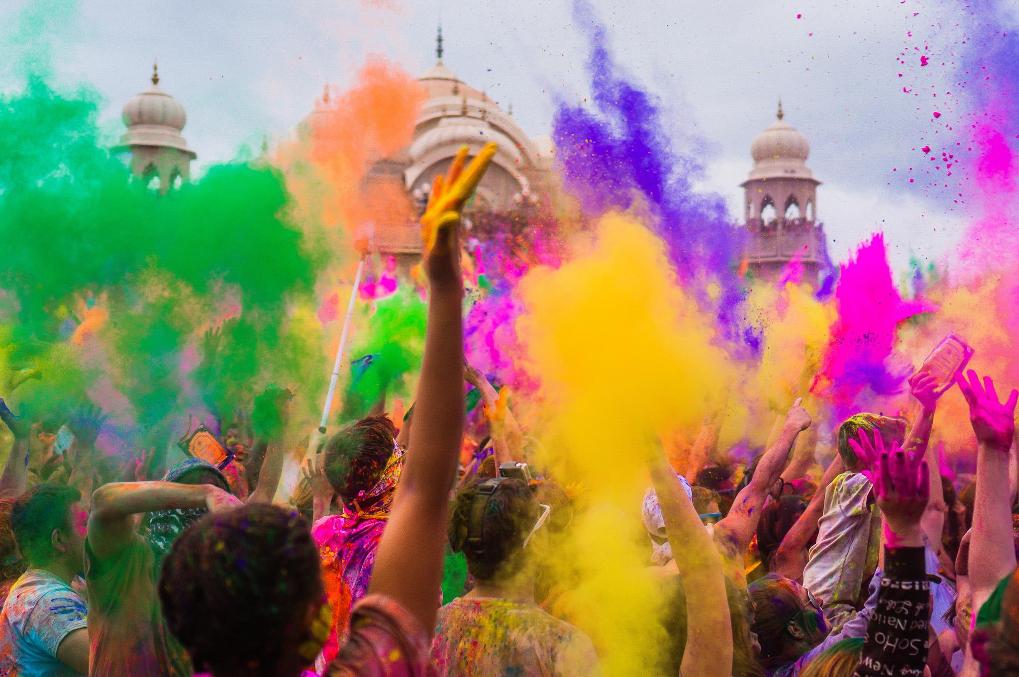 Holi is often associated with the colored powders that coat its participants (Steven Gerner / Flickr)