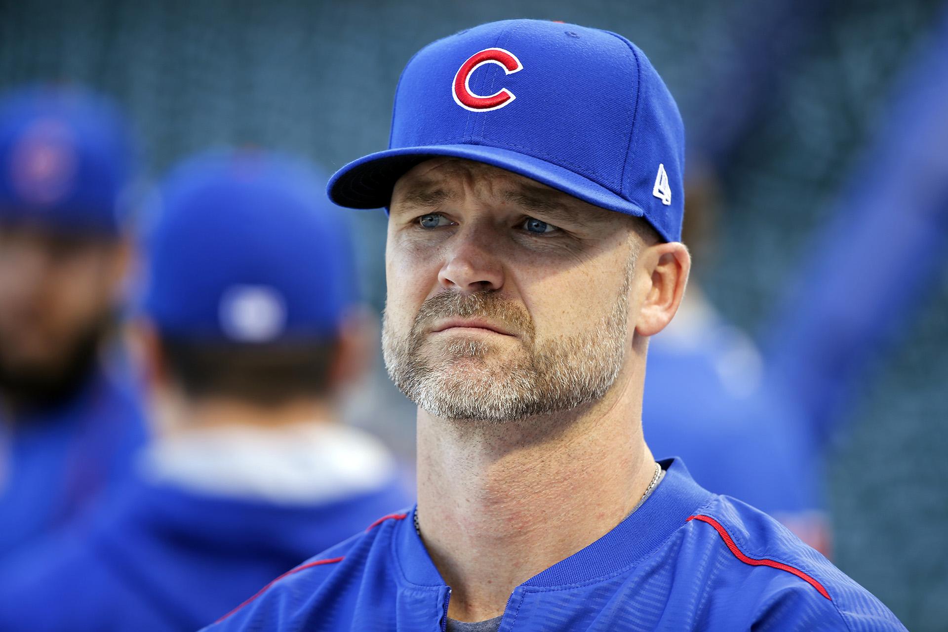 In this Oct. 14, 2016, file photo, Chicago Cubs’ David Ross waits for his turn during batting practice before baseball’s National League Championship Series against the Los Angeles Dodgers in Chicago. (AP Photo / Charles Rex Arbogast, File)