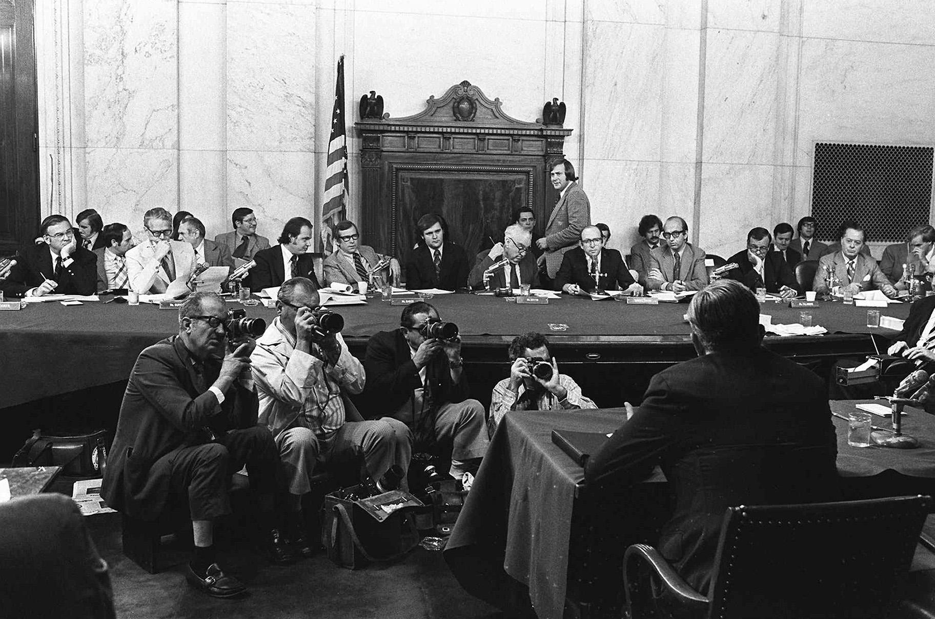 In this Aug. 3, 1973, file photo, the Senate Watergate Committee hearings continue on Capitol Hill in Washington. (AP Photo / File)