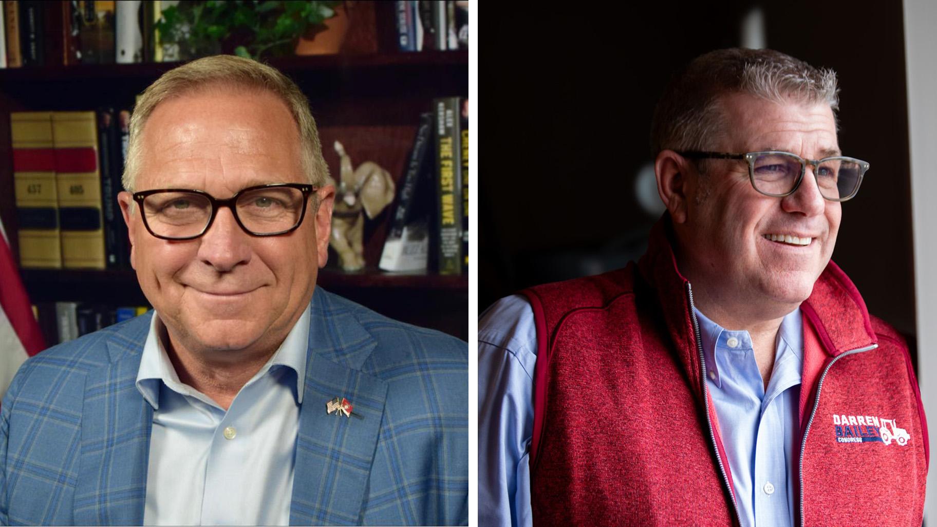 Rep. Mike Bost is challenged by state Sen. Darren Bailey. (Campaign photos)