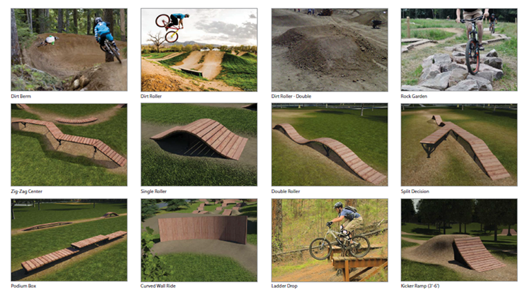 Some of the features planned for the bike park. (Chicago Park District)