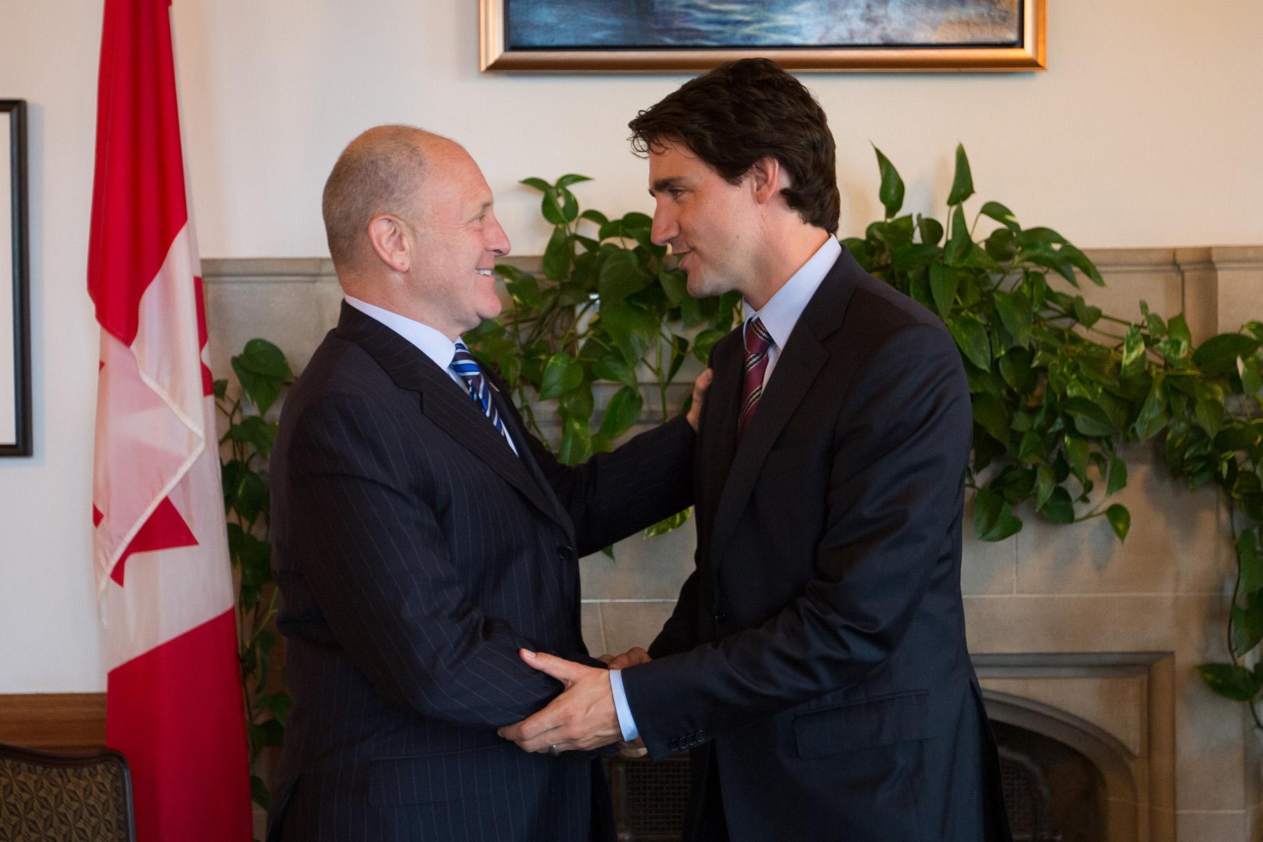 U.S. Ambassador to Canada Bruce Heyman, left, and Canadian Prime Minister Justin Trudeau. (Courtesy Uncharted, LLC)