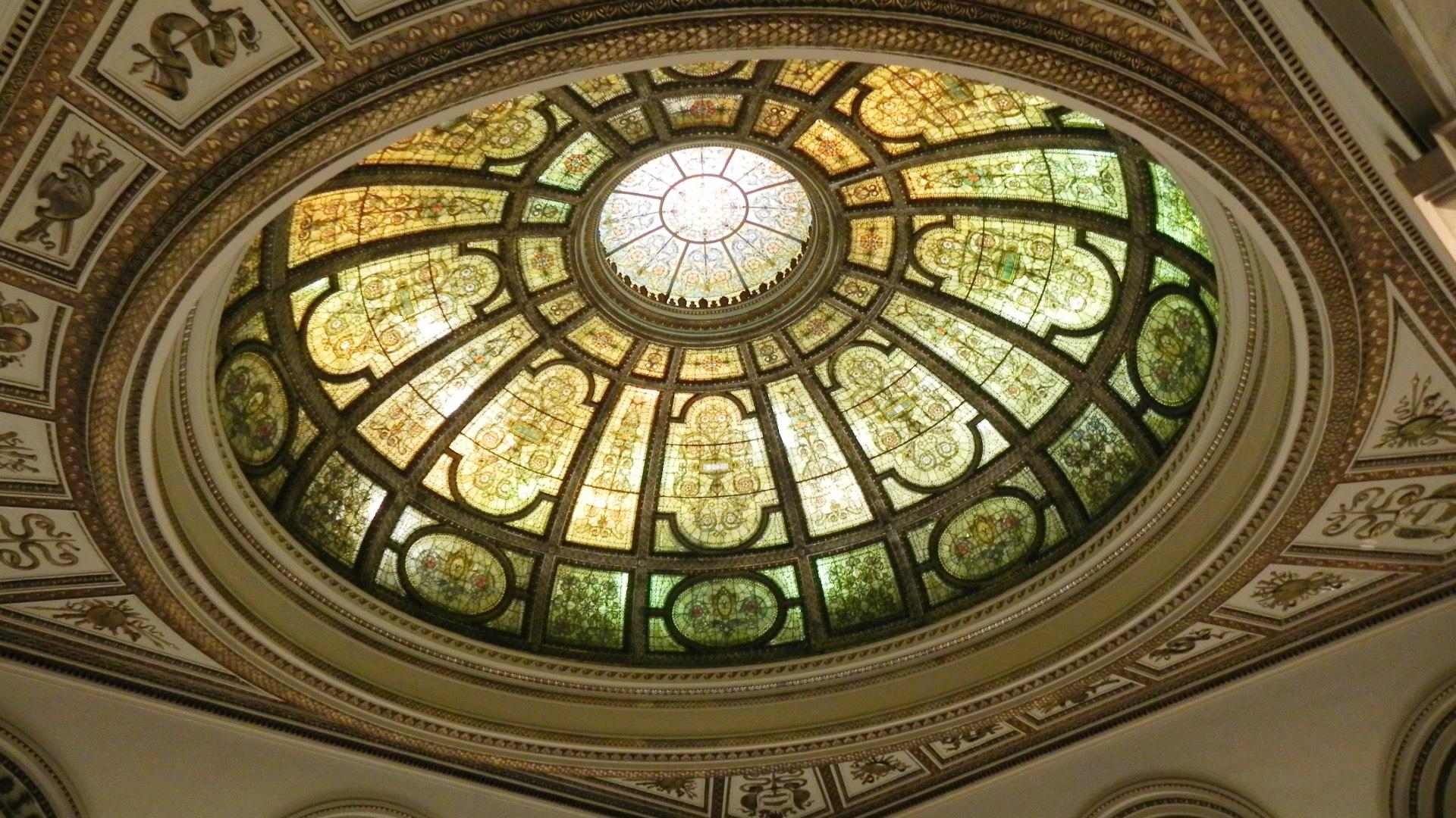 The G.A.R. dome is one of two designed by Louis Comfort Tiffany for the Cultural Center. (Courtesy Department of Cultural Affairs and Special Events)