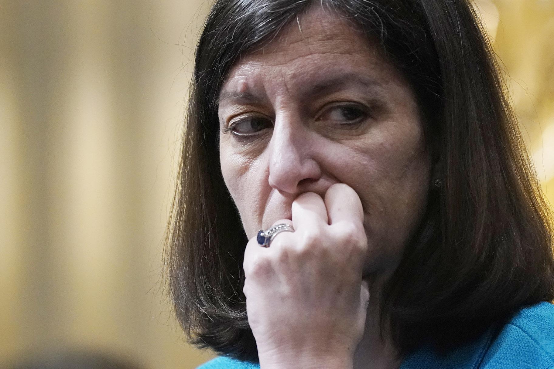 Rep. Elaine Luria, D-Va., listens as the House select committee investigating the Jan. 6, 2021, attack on the Capitol holds a hearing at the Capitol in Washington, June 16, 2022. (AP Photo / J. Scott Applewhite, File)