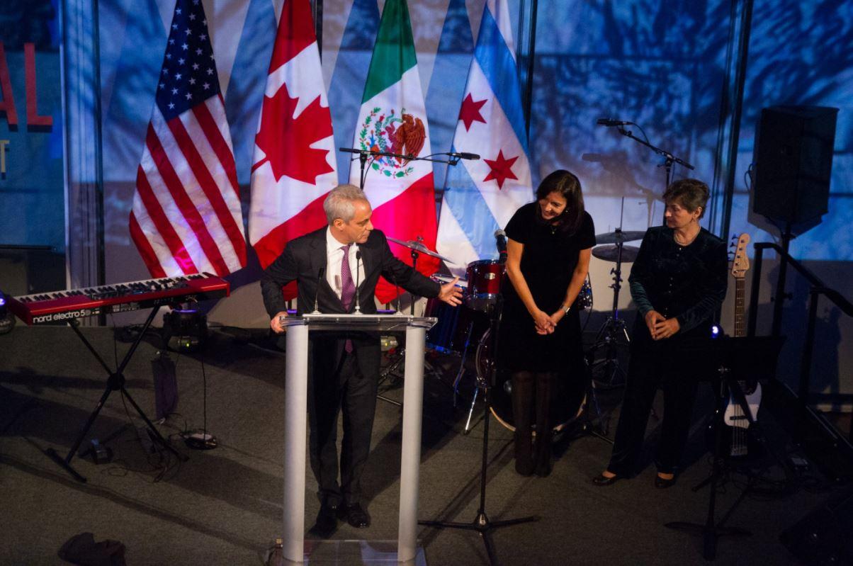 Mayor Rahm Emanuel speaks during a climate summit Tuesday in Chicago. (Courtesy City of Chicago)