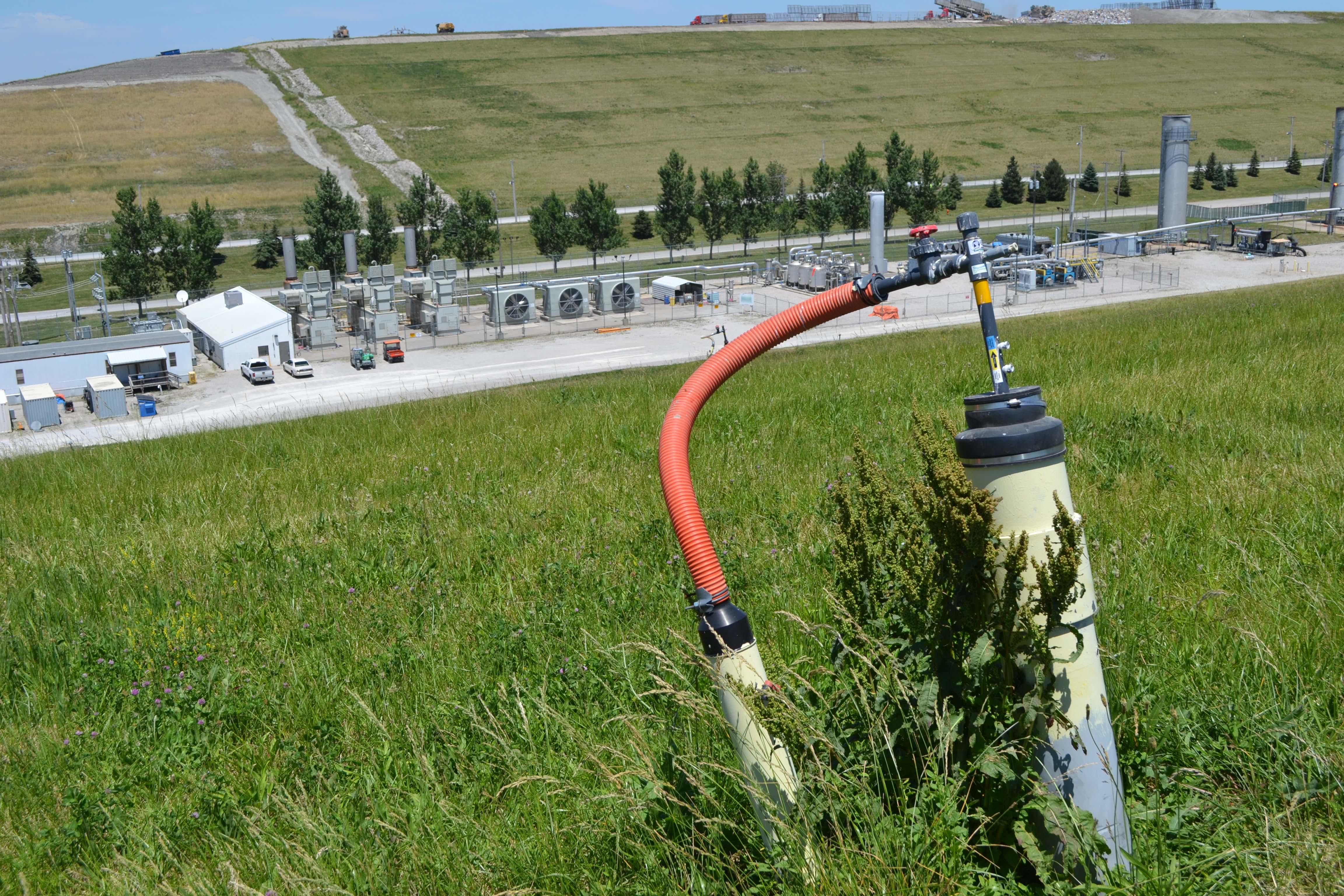 Many modern landfills employ an elaborate network of pipes and vacuums to capture greenhouse gases.