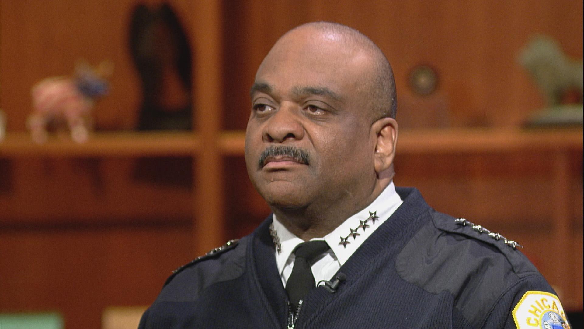 Chicago Police Superintendent Eddie Johnson appears on “Chicago Tonight” on March 14, 2017. (WTTW News)