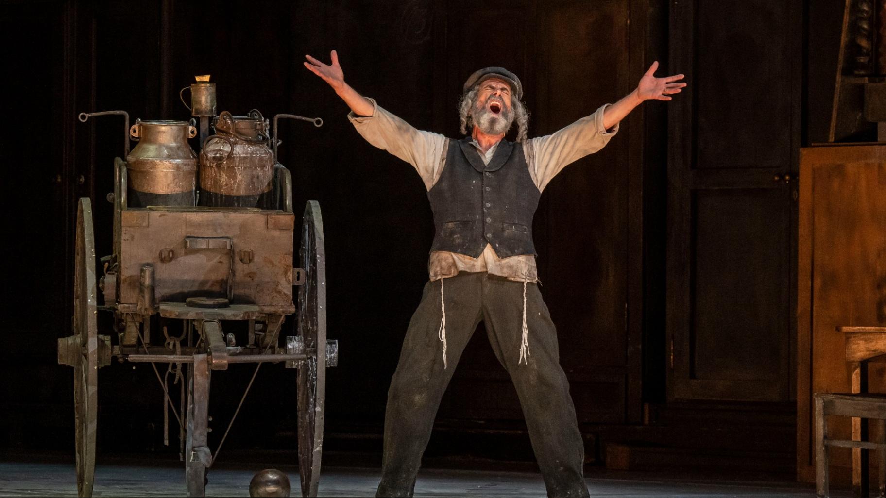 Steven Skybell as “Tevye” in Barrie Kosky’s production of “Fiddler on the Roof” at the Lyric Opera House. (Credit: Todd Rosenberg)