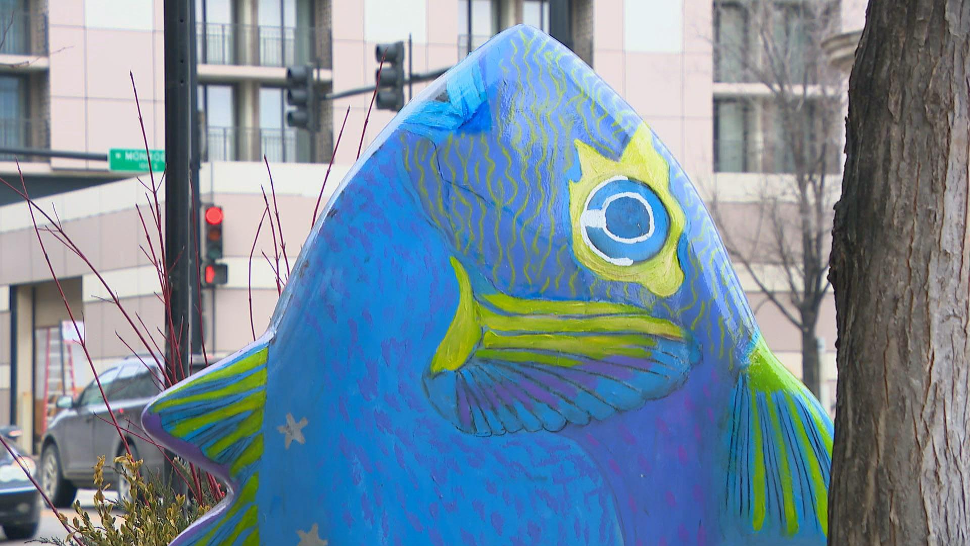 A “Fanciful Fish” in Greektown. (WTTW News)