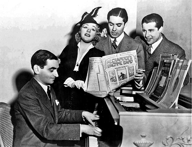 Irving Berlin and the stars of the film, "Alexander's Ragtime Band," in 1938.