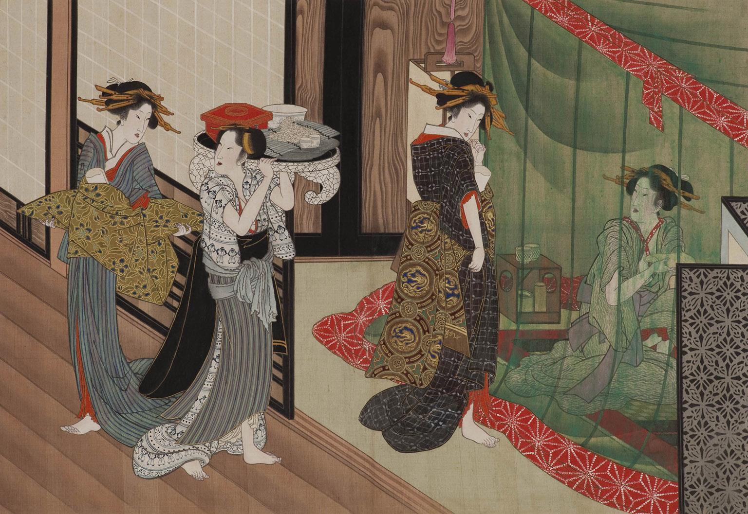 (Utagawa Toyokuni. A painting from One Hundred Looks of Various Women, 1816. Weston Collection.)