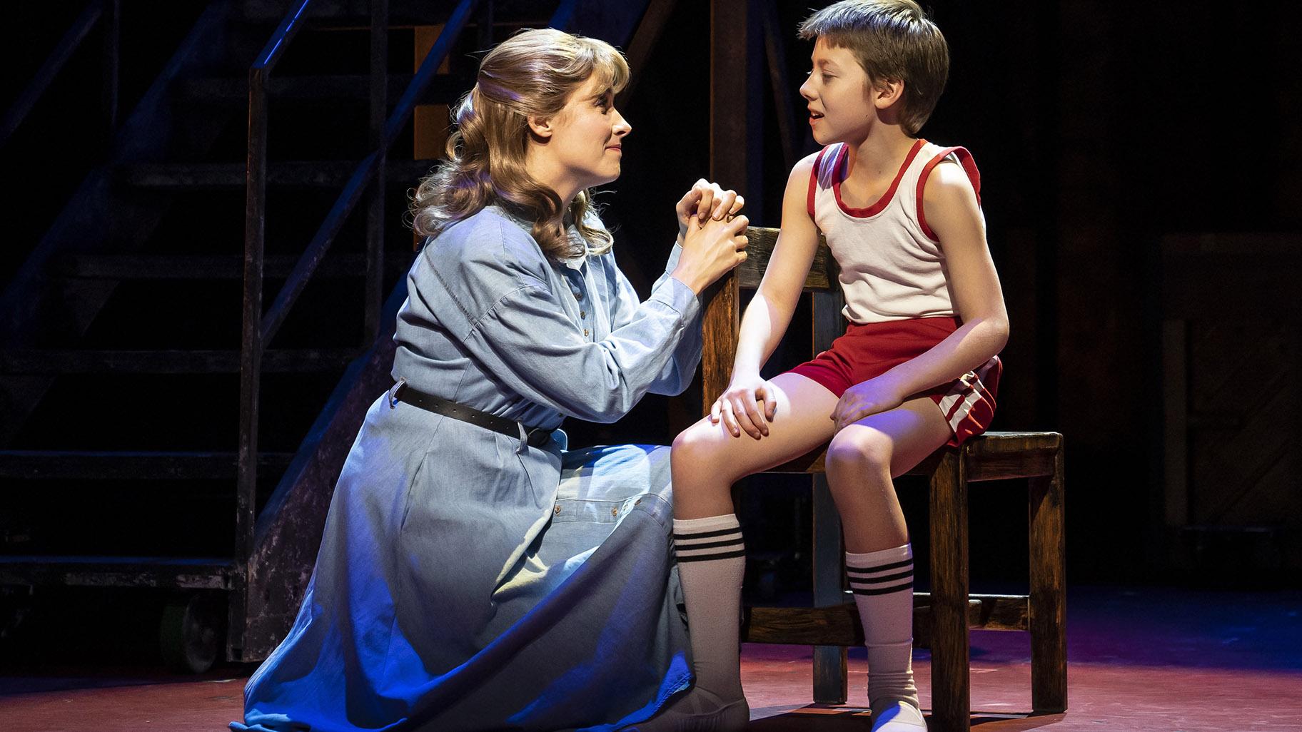 Jennie Sophia, left, plays Billy’s Mum and Neo Del Corral plays Billy in “Billy Elliot: The Musical,” playing at Paramount Theatre in Aurora. (Credit: Liz Lauren)
