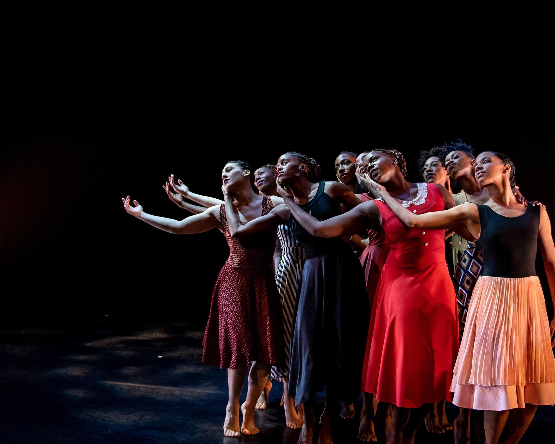 Deeply Rooted Dance Theater company members perform “Parallel Lives.” (Photo by Michelle Reid)