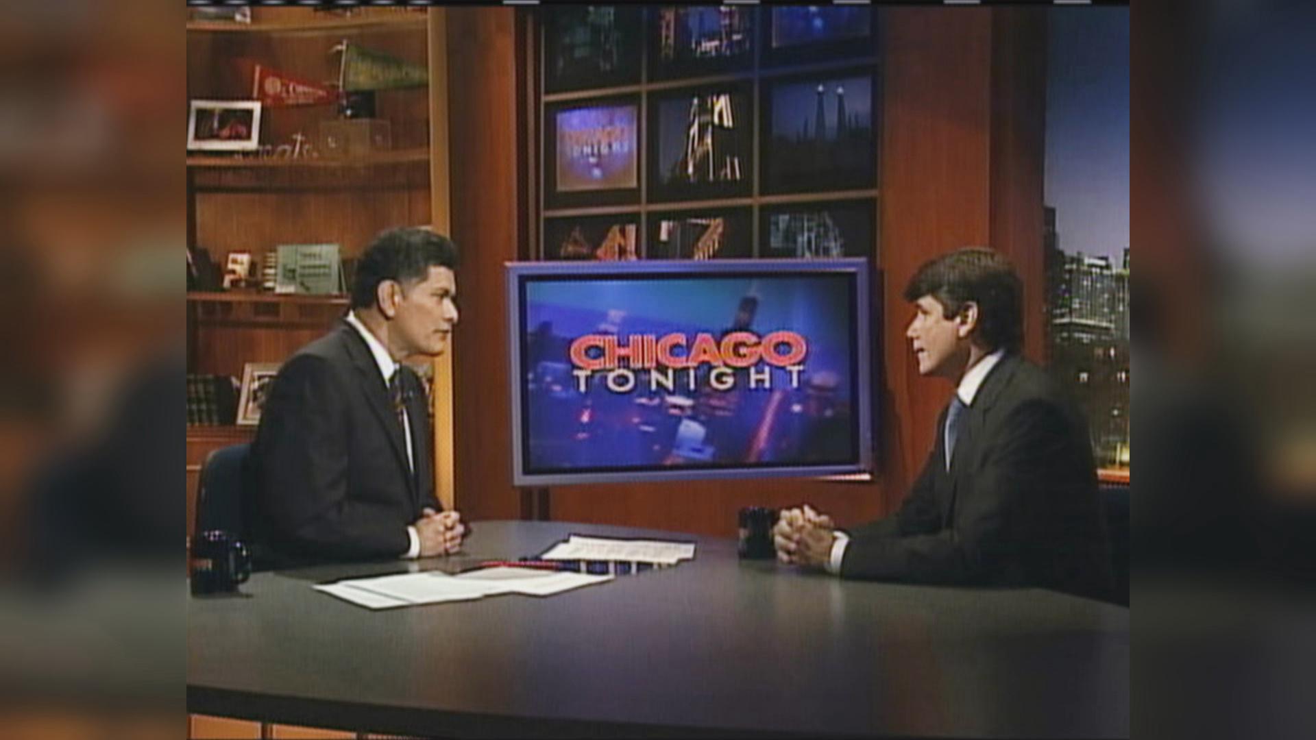 Phil Ponce interviews then-Gov. Rod Blagojevich. (WTTW News)