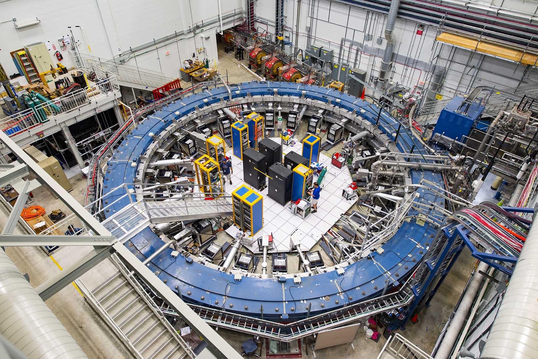 This August 2017 photo made available by Fermilab shows the Muon g-2 ring at the Fermi National Accelerator Laboratory outside of Chicago.(Reidar Hahn / Fermilab via AP)