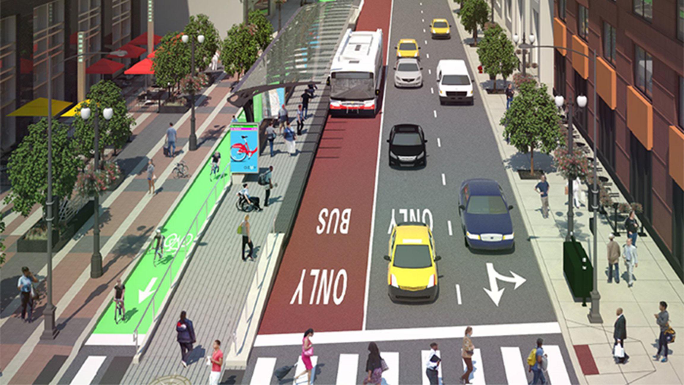 A rendering of the Loop Link, which debuted in December 2015. (Courtesy Chicago Department of Transportation)