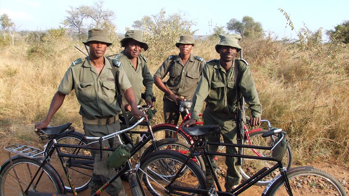 Park rangers patrol South Africa's Kruger National Park, one of Africa's largest game reserves. 
