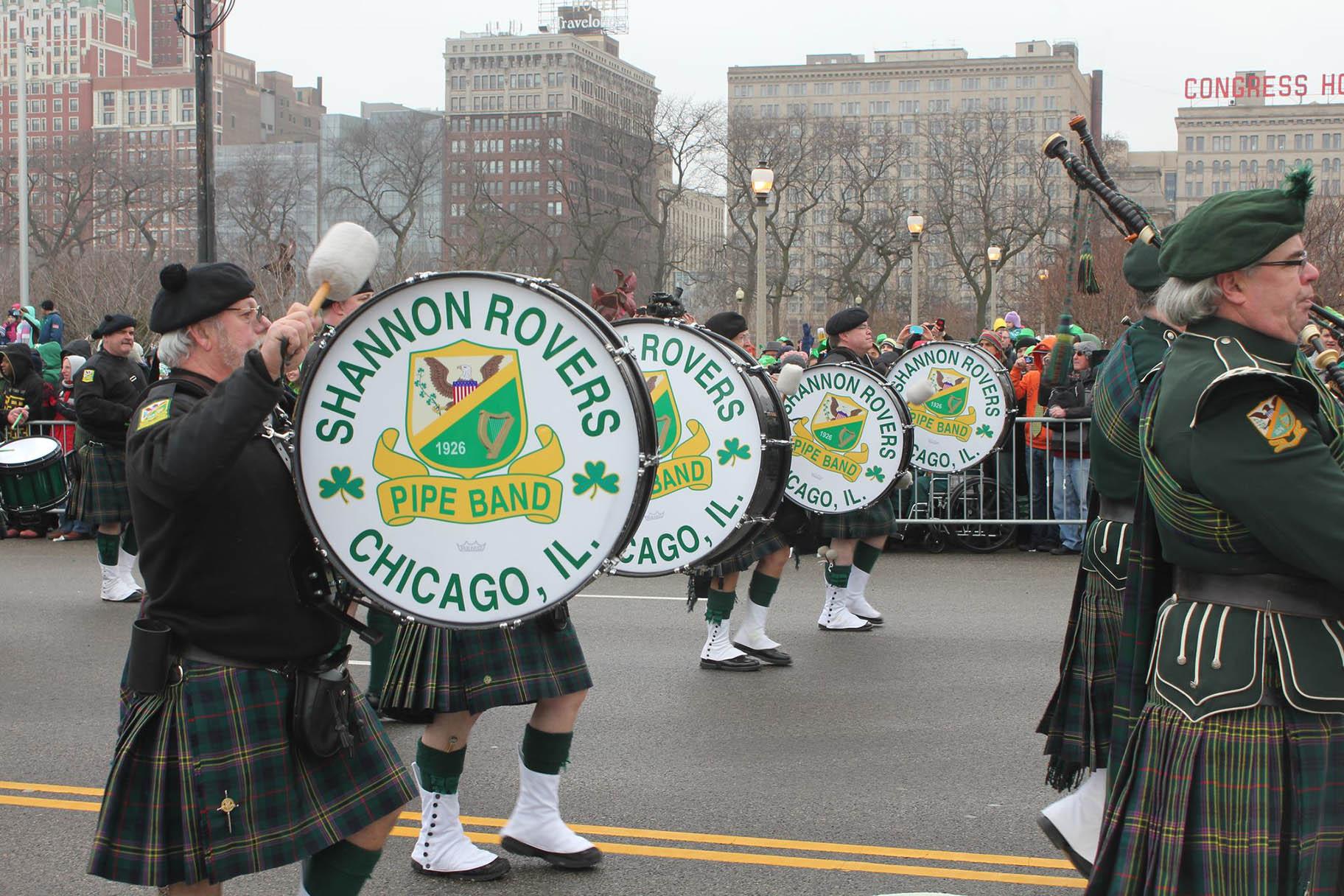 The Shannon Rovers Irish Pipe Band performs in Chicago. (Facebook photo)
