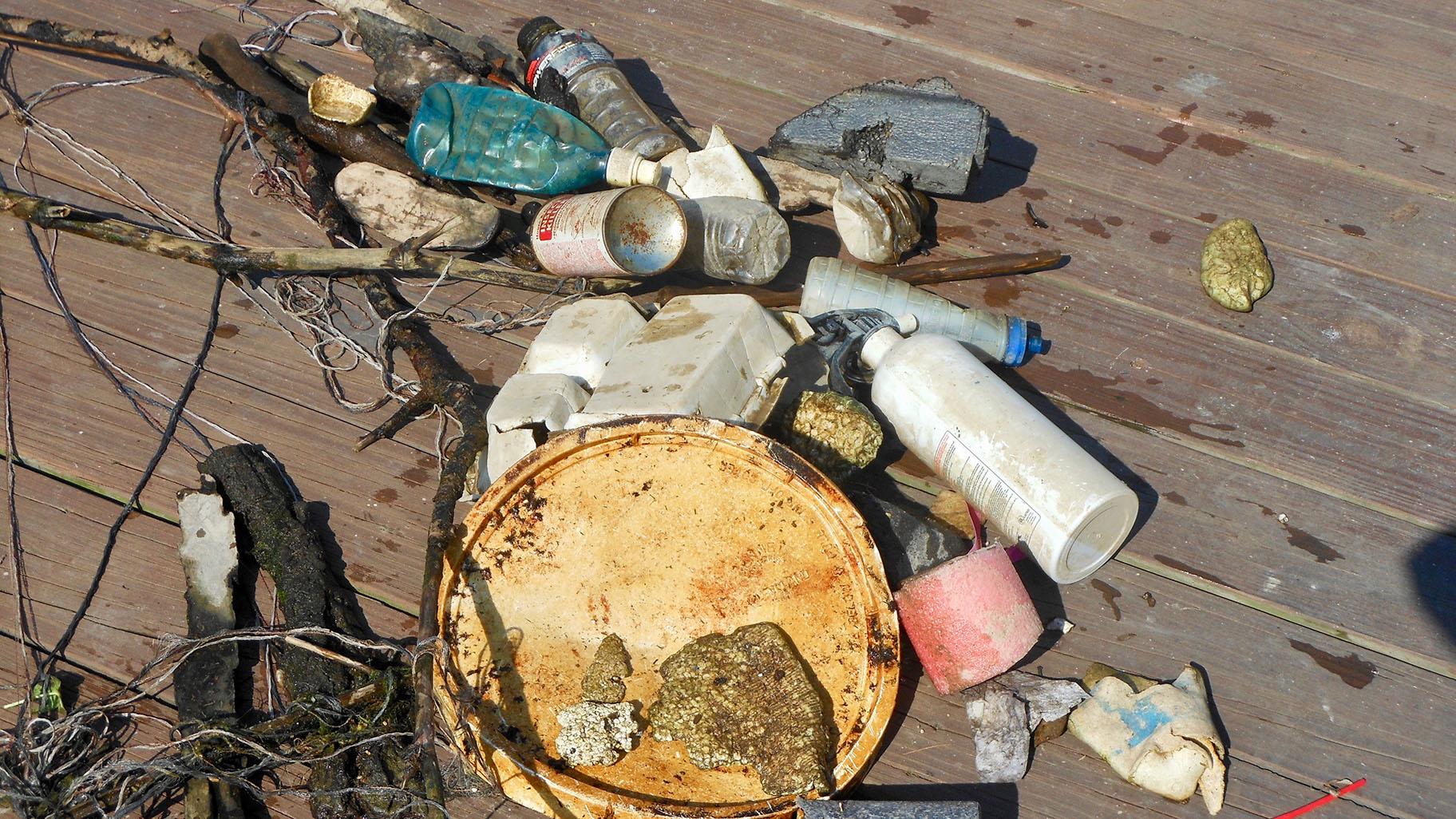 Plastic debris pulled from a Lake Erie marina in 2012. (Courtesy National Oceanic and Atmospheric Administration) 