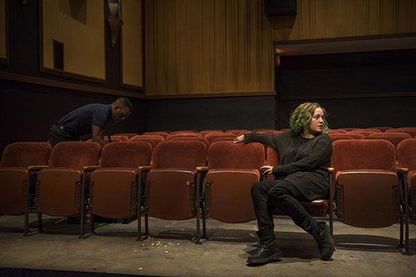 Photos for Steppenwolf's production of "The Flick," written by Annie Baker and directed by Dexter Bullard. (Travis Turner and Caroline Neff)