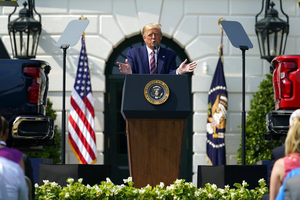 President Donald Trump speaks during an event on regulatory reform on the South Lawn of the White House, Thursday, July 16, 2020, in Washington. (AP Photo / Evan Vucci)