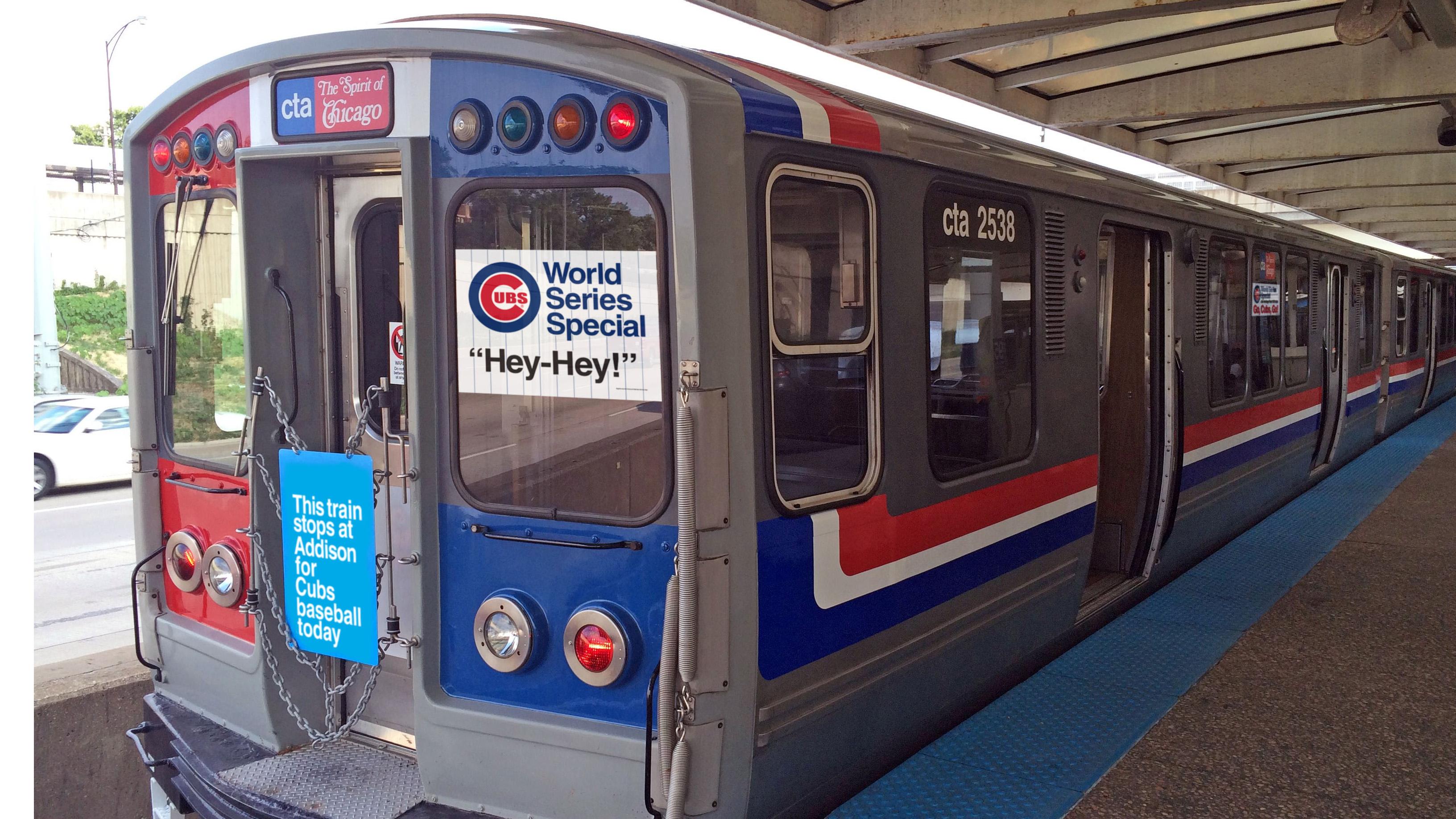 As part of its Heritage fleet program, the CTA will be operating its refurbished rail cars on the Red Line before the Cubs’ World Series home games this weekend. (Courtesy of Chicago Transit Authority)