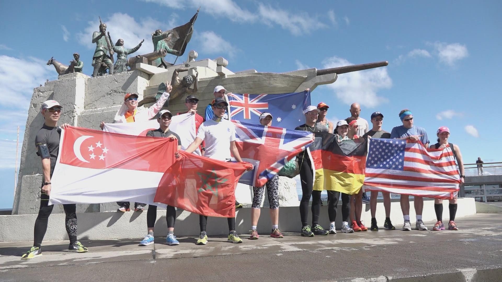 Fifteen runners from six different countries participated in the World Marathon Challenge.