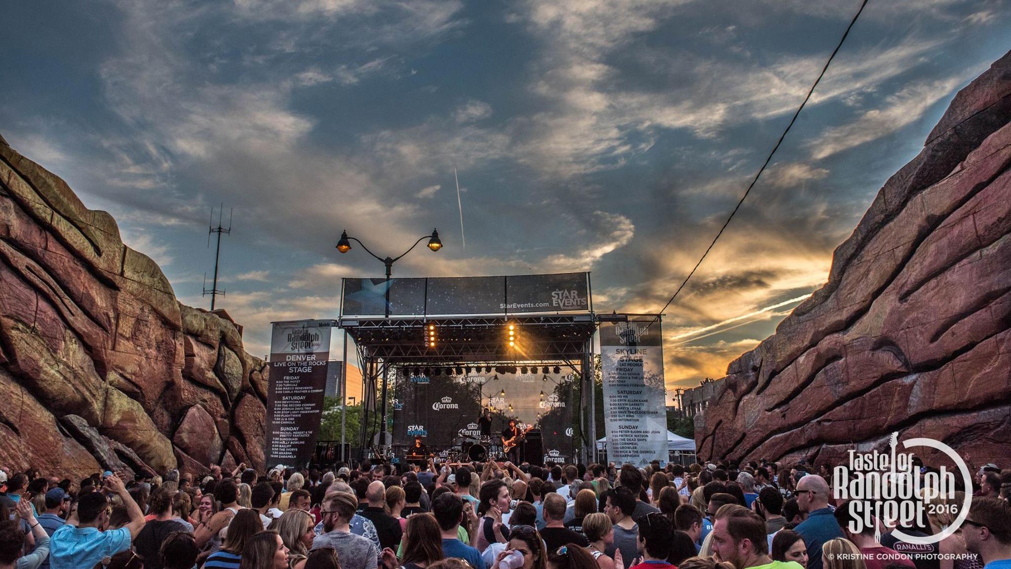 The Denver Live on the Rocks stage replicates Colorado's infamous Red Rocks Amphitheater. (Taste of Randolph / Facebook)