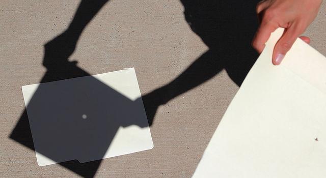 Using a pinhole projection is one method to view the solar eclipse safely. (Courtesy of NASA)