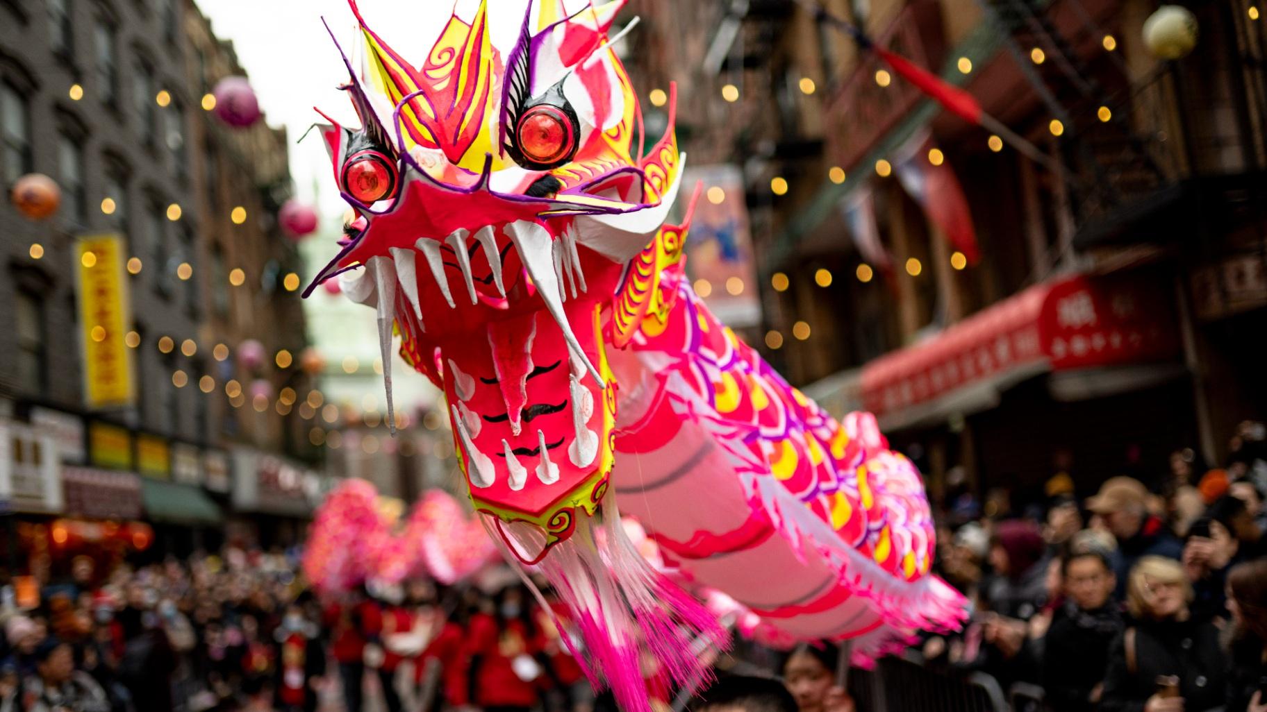 FILE - Revelers celebrate Lunar New Year in Manhattan’s Chinatown, Feb. 12, 2023, in New York. (John Minchillo / AP Photo, file)
