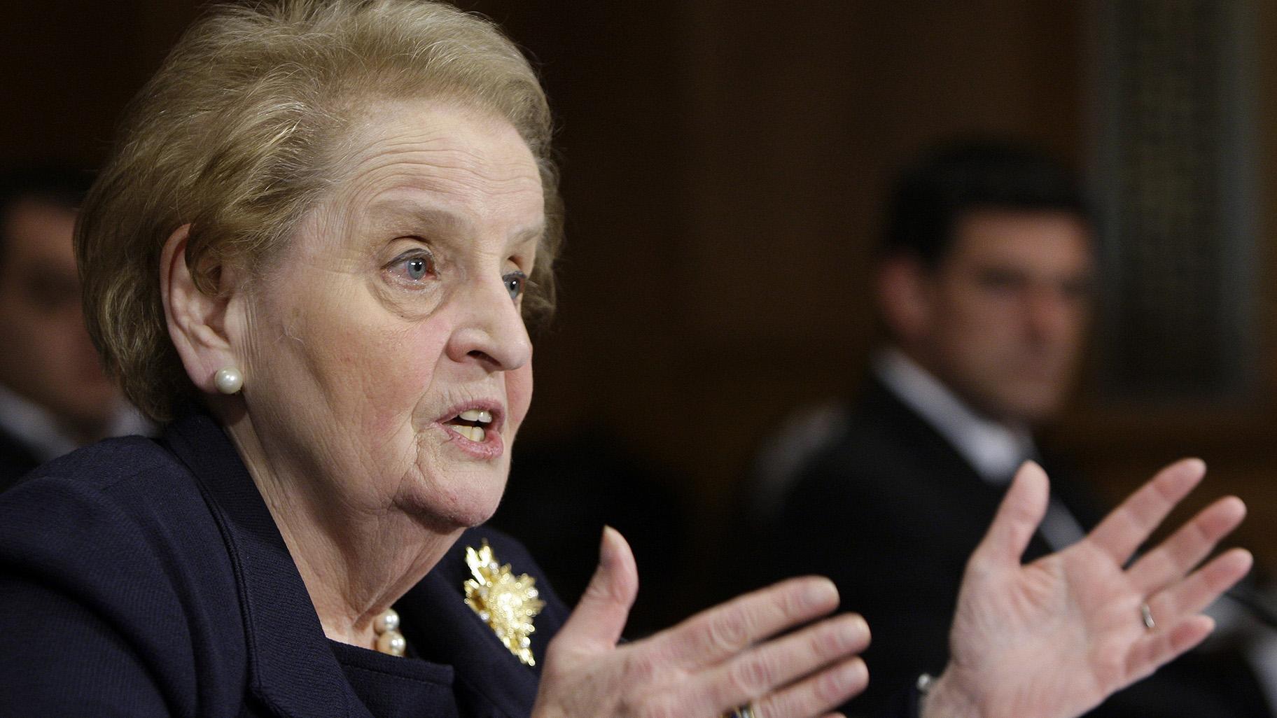 Former Secretary of State Madeleine Albright testifies on Capitol Hill in Washington, on Oct. 22, 2009 before the Senate Foreign Relations Committee hearing on NATO. (AP Photo / Haraz N. Ghanbari, File)