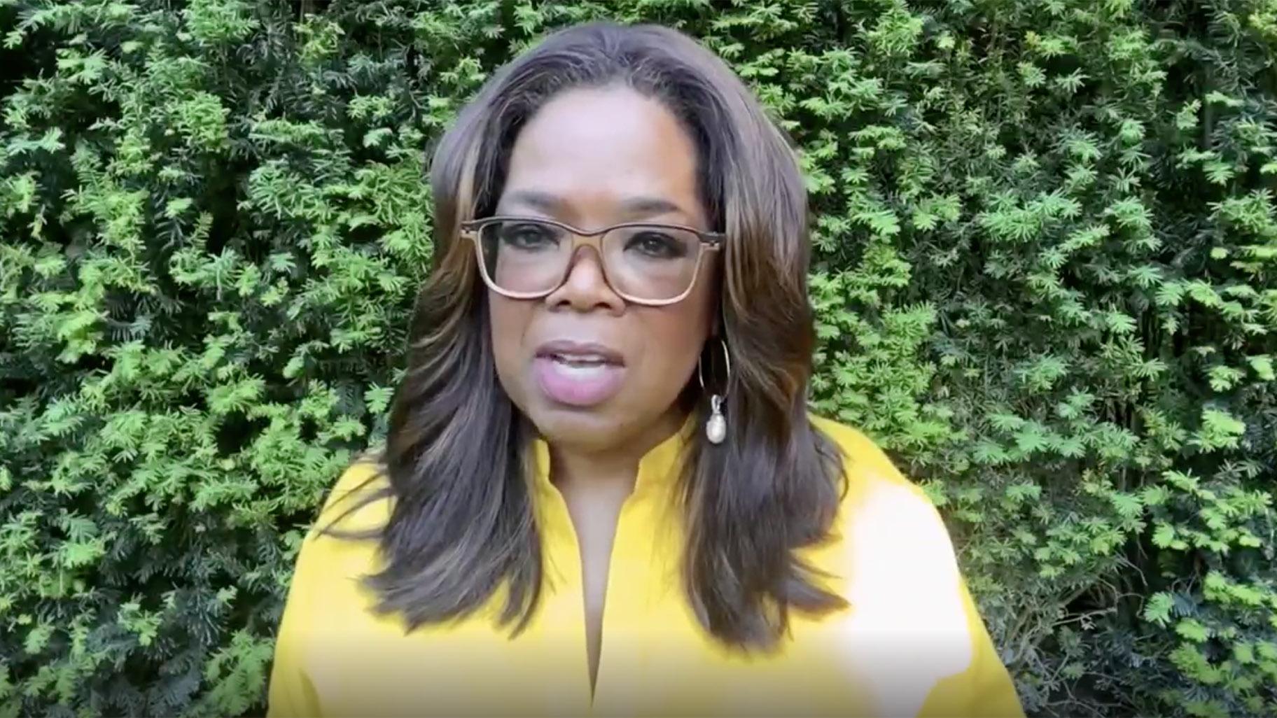Oprah Winfrey delivers the keynote address to Chicago high school graduates during a virtual celebration Sunday, June 14, 2020. (Chicago Mayor’s Office / Facebook)