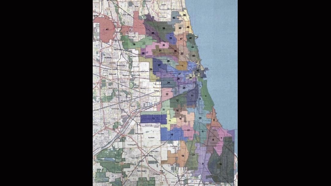 A proposed Chicago Ward Map from the Chicago City Council's Black Caucus. (Provided)