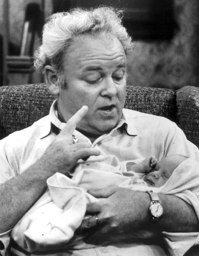 Carroll O’Connor as Archie Bunker on the set of "All in the Family"