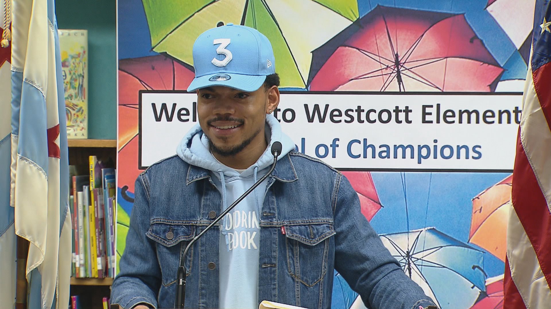 Chance the Rapper announces a $1 million donation to Chicago Public Schools on March 6 at Westcott Elementary School in the Auburn-Gresham neighborhood.