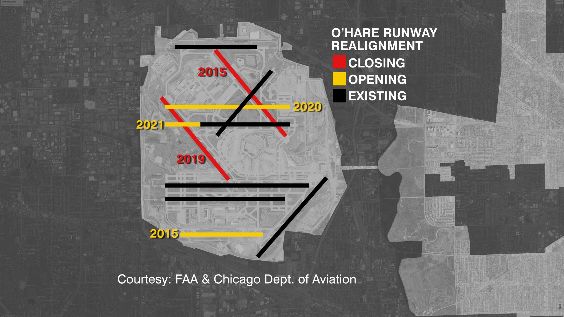 Map shows changes coming to O'Hare runways.