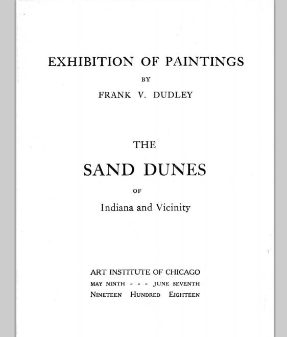 Original program from Dudley's 1918 Art Institute of Chicago exhibition 
