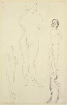 Henri Matisse, Four Studies of a Nude, ca. 1910. Crayon on paper. Gift of Mrs. Gustav Radeke, Museum of Art Rhode Island School of Design, Providence.