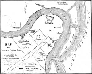 Mouth of Chicago River, 1830. (A. T. Andreas, History of Chicago [1884])
