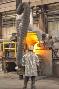 Excel's foundry melts bronze, manganese steel, iron, copper, and nickel. / Michael Lipkin