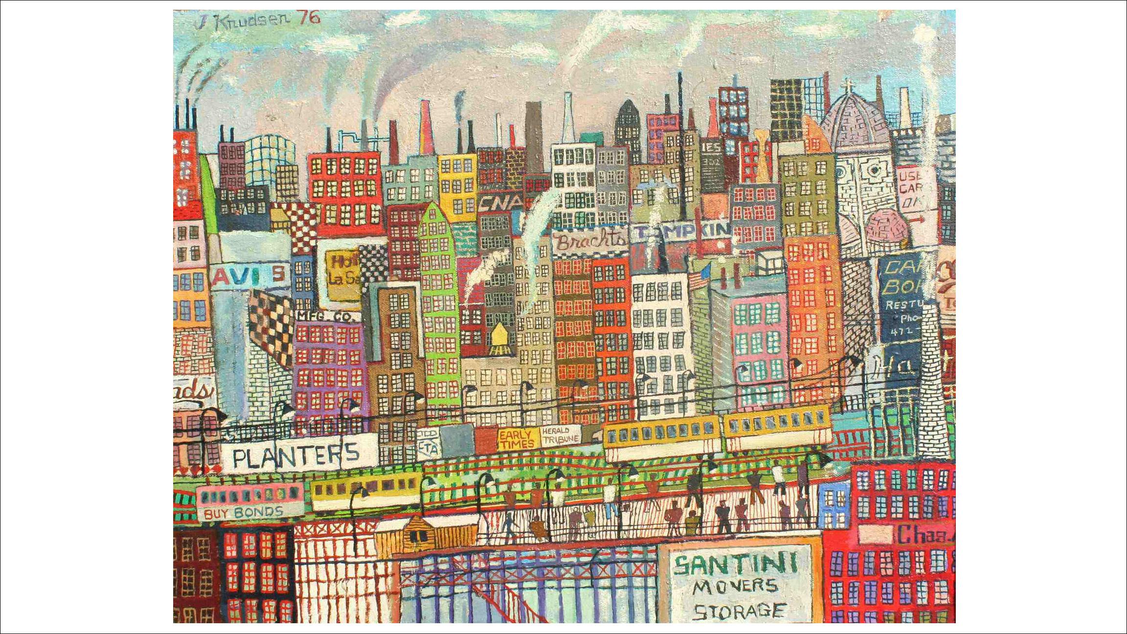 John Knudsen, “Untitled (Cityscape)” 1976. Chicago’s Richard Norton Gallery returns to SOFA Chicago with works by the late John Knudsen and Harold Haydon, among others. (Courtesy of SOFA Chicago)
