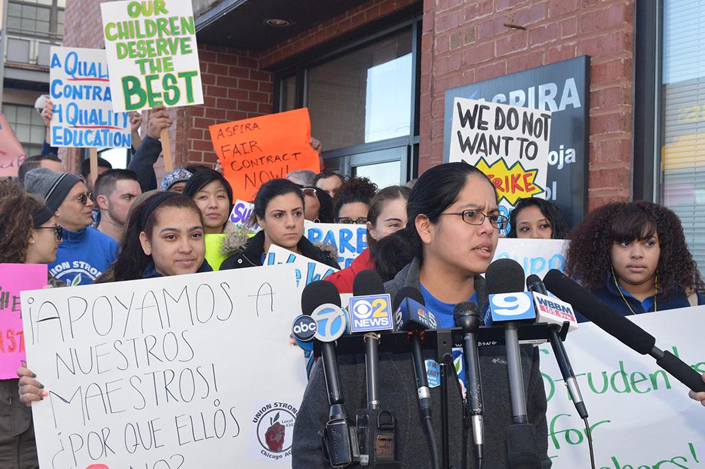 Marines Martinez, acting president of A Council of Educators, said Tuesday that ASPIRA charter teachers are willing to go on strike to “take a stand for our students and our larger communities.” (Christine Geovanis / Flickr)